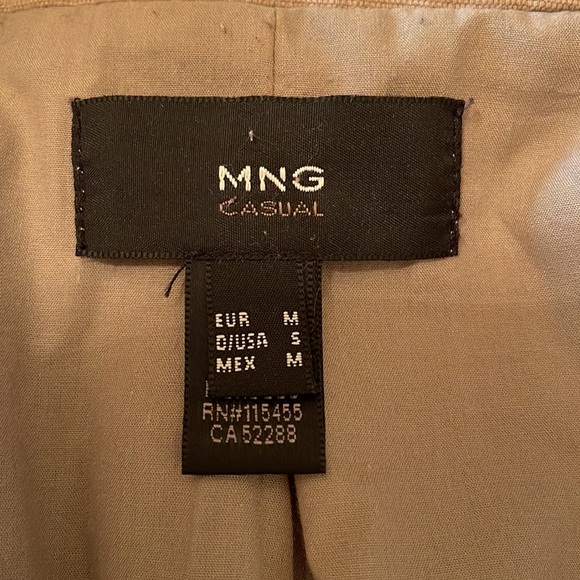 MANGO tan brown cotton biker jacket, size M - Picture 2 of 7